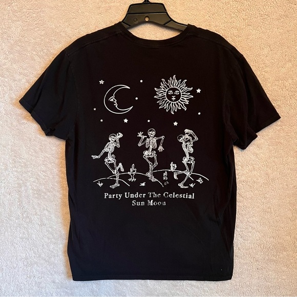Call Your Mother Party Under the Celestial Sun Moon T-Shirt Sz L Skeletons - Picture 1 of 5